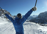 Skifahren in den Dolomiten