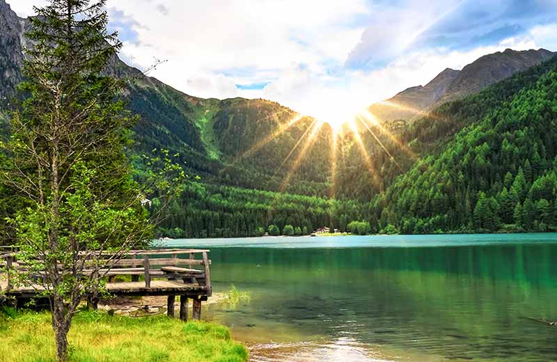 Lago di Anterselva nella regione turistica Plan de Corones