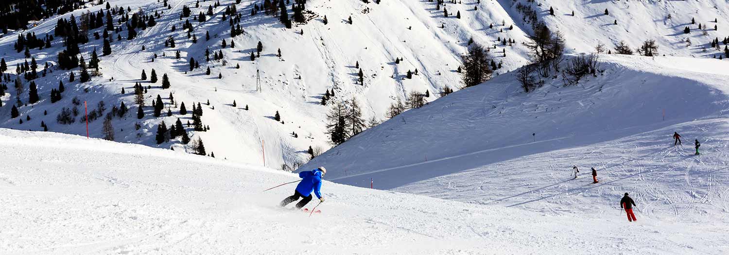 Sciare sull'area sciistica Sella Ronda