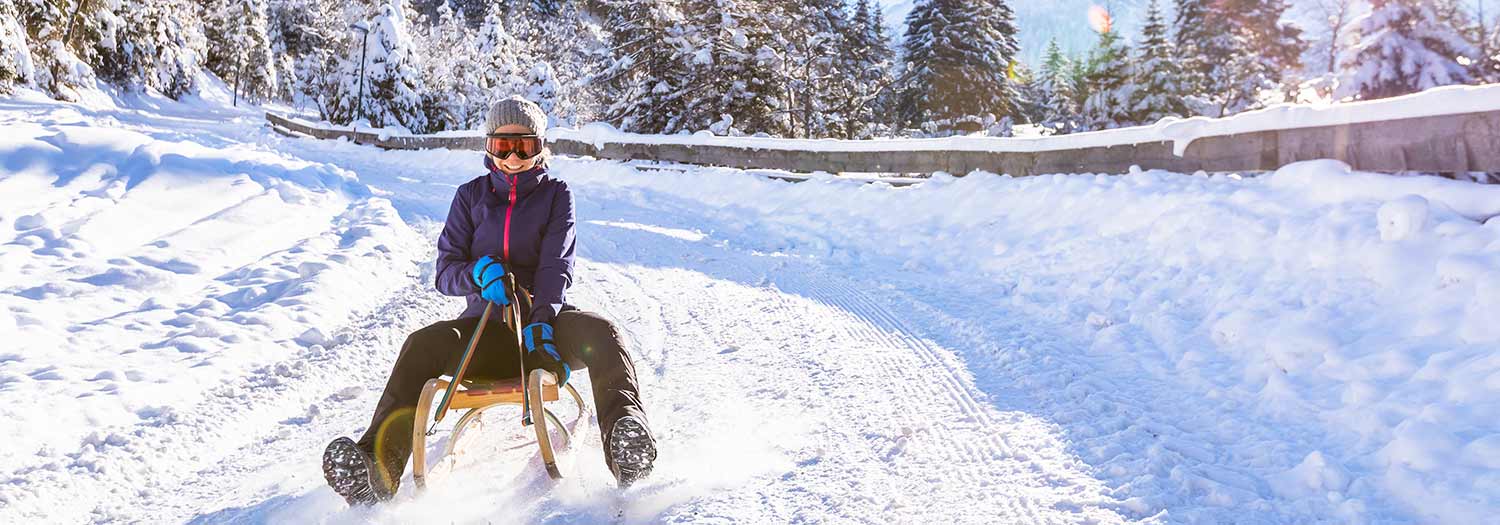 Slittare nella regione turistica Dolomiti